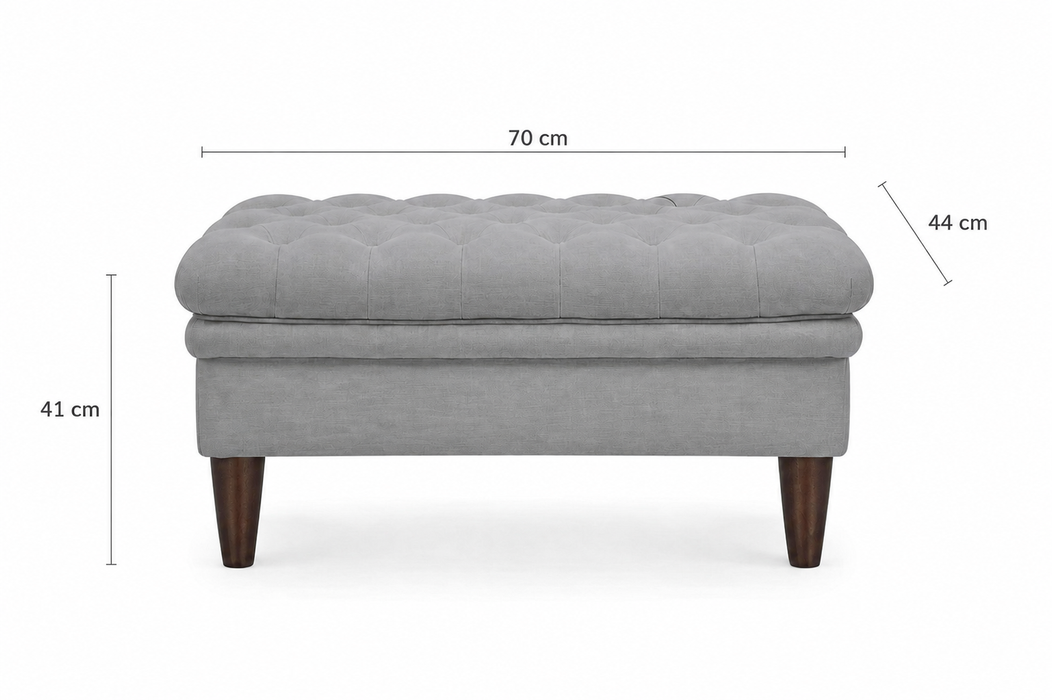 Bespoke Amy Buttoned Modern Tufted Footstool - Fabric TBC
