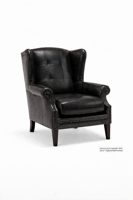 Crocodile Leather Arm Chair