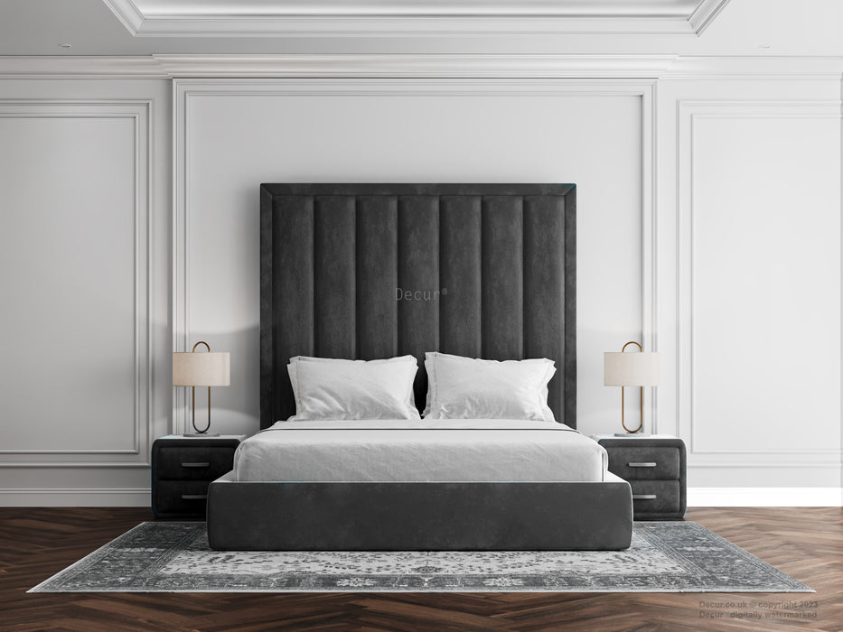 Fluted Feature Wall Headboard Bed