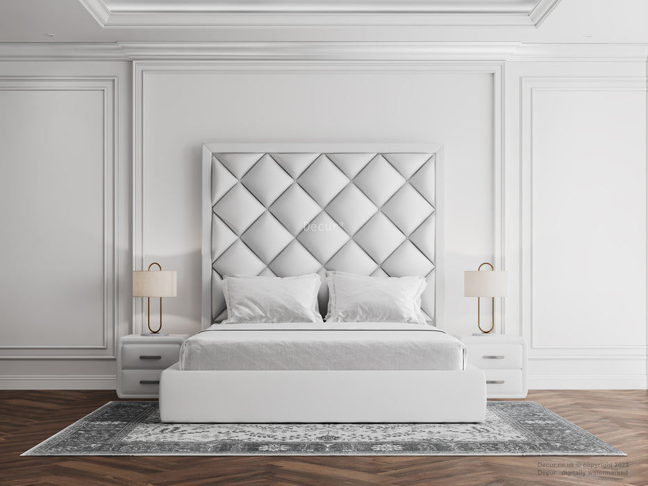 Diamond Square Feature Wall Headboard Bed