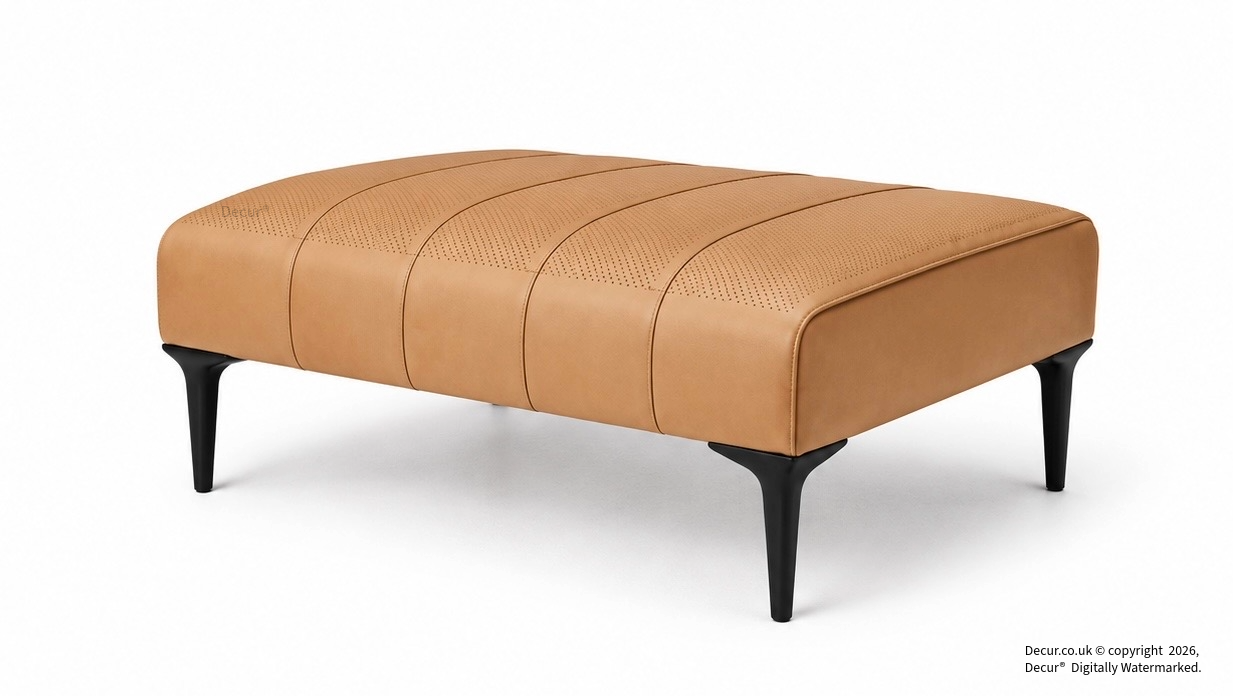 Le Mans Leather Footstool Ottoman Coffee Table