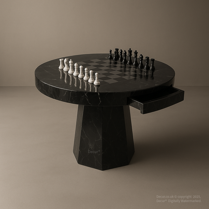Marble Chess Table – Black