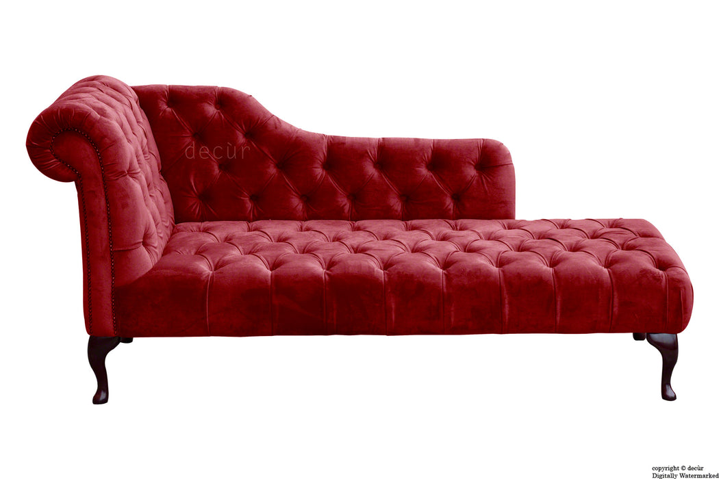 Paloma Velvet Chaise Lounge - Red