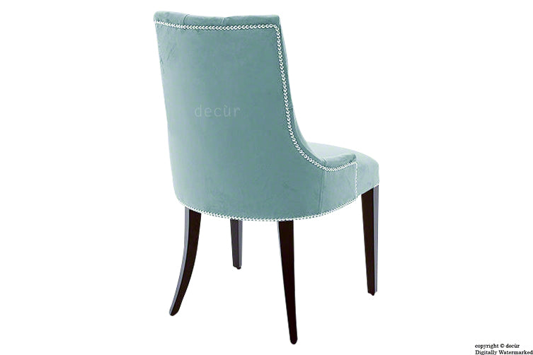 Magdalin Deep Buttoned Velvet Dining Chair - Seaspray