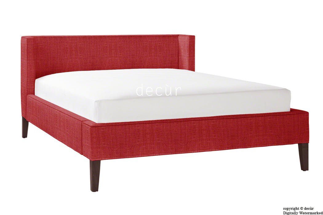 Banbury Linen Upholstered Bed - Ruby
