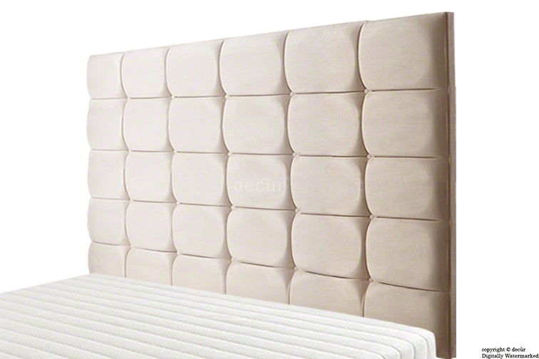 Grace Mila Faux Suede Buttoned Headboard- Natural