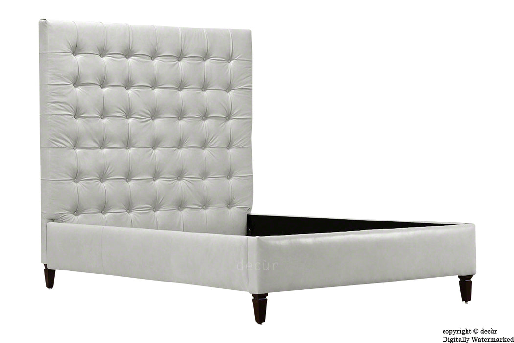 Grace Upholstered Leather Bed - White (Faux Leather Options)