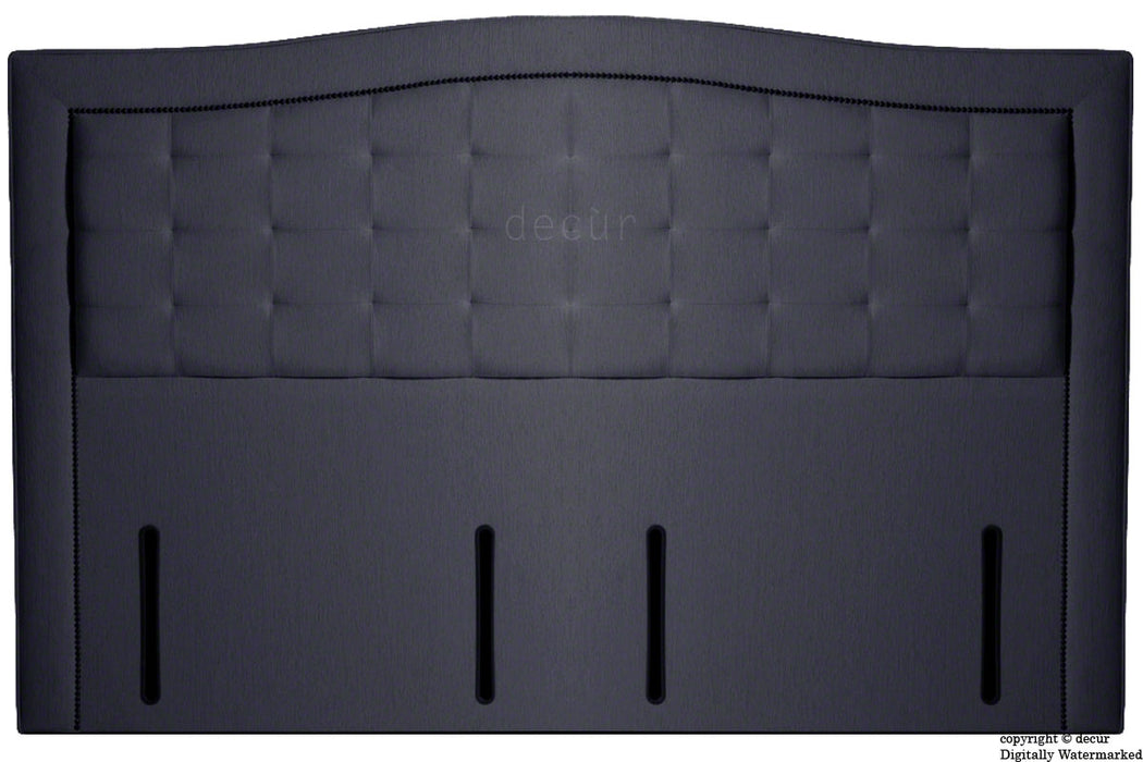 Paris Buttoned Chenille Headboard - Charcoal