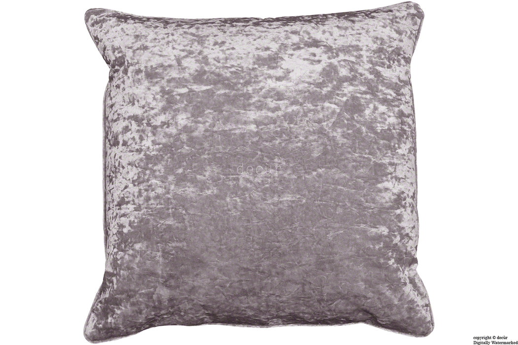 Serenity Crushed Velvet Cushion - Fossil
