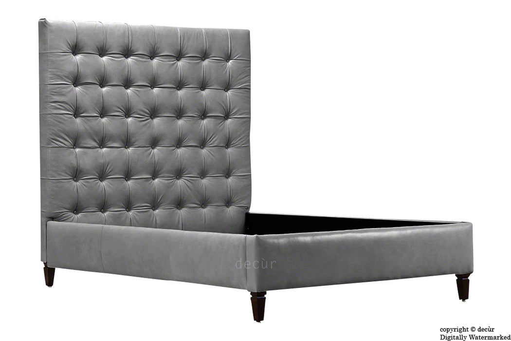 Grace Upholstered Leather Bed - Elephant Grey (Faux Leather Options)
