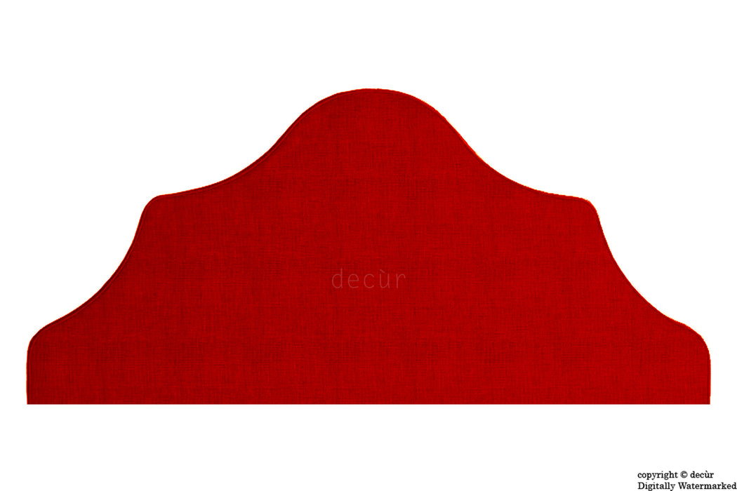 Elizabeth Divan Mounted Linen Headboard - Ruby Red