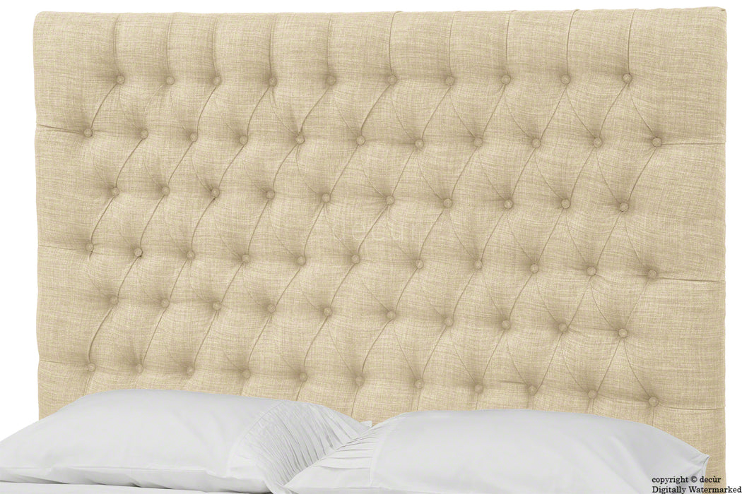 Kensington Linen Upholstered Ottoman Bed - Pearl