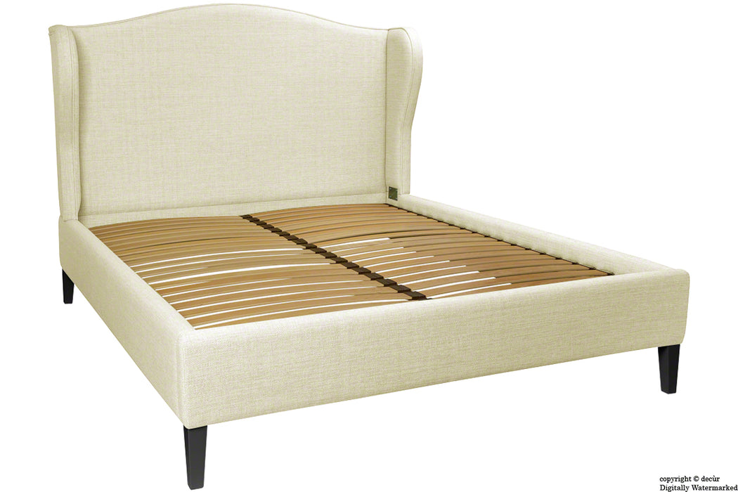 Regency Linen Winged Bed - Cream