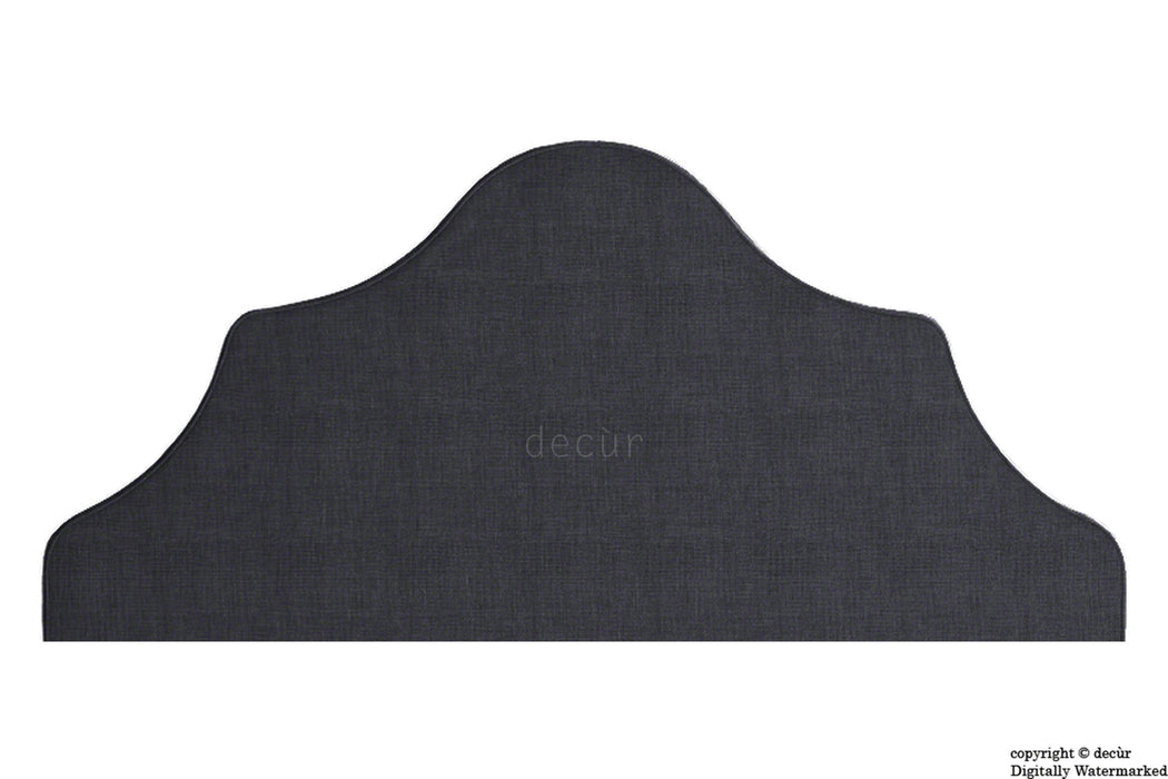 Elizabeth Divan Mounted Linen Headboard - Charcoal