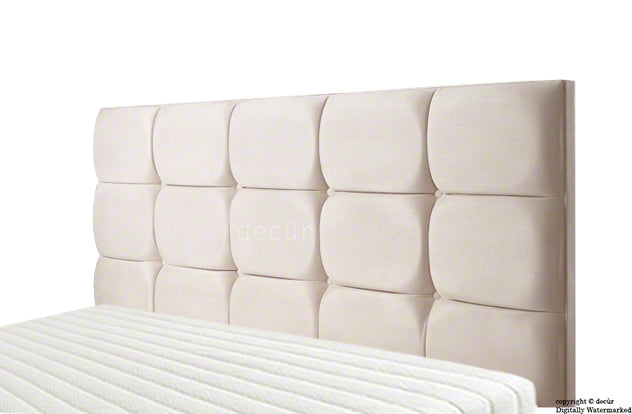 Grace Mila Faux Suede Buttoned Headboard- Natural