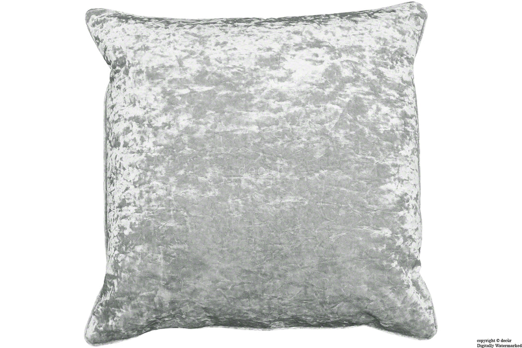Serenity Crushed Velvet Cushion - Silver