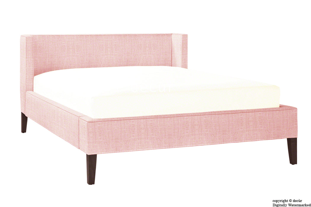 Banbury Linen Upholstered Bed - Pink