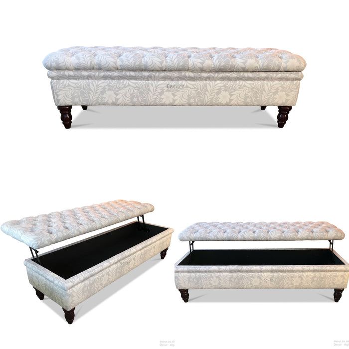 Amy Buttoned Modern Tufted Footstool