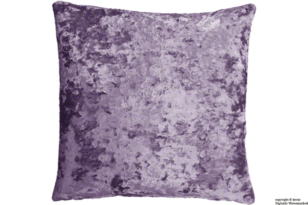 London Crushed Velvet Cushion - Lavender