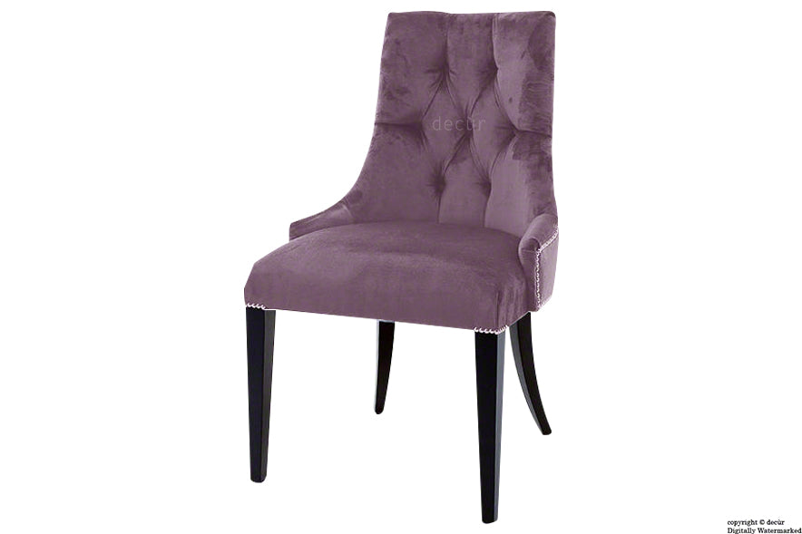 Magdalin Deep Buttoned Velvet Dining Chair  - Lavender