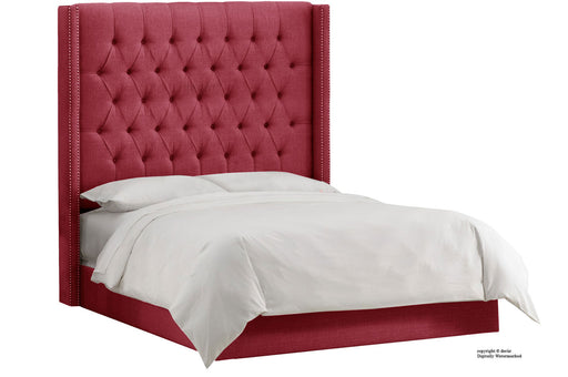 Red deals tufted bed