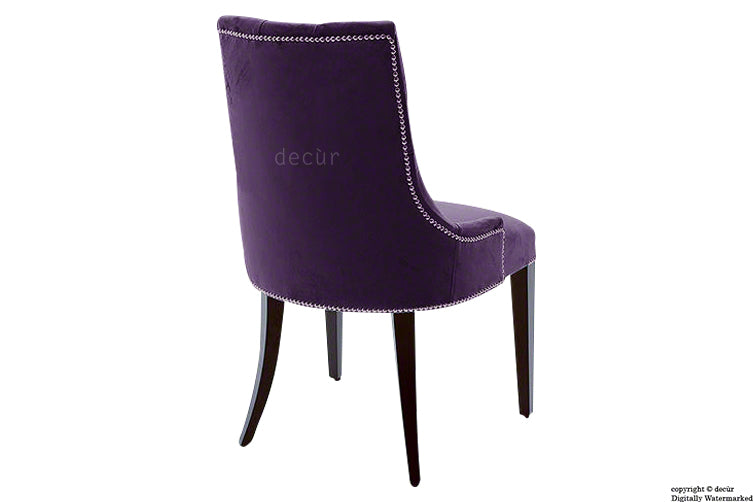 Magdalin Deep Buttoned Velvet Dining Chair - Amethyst