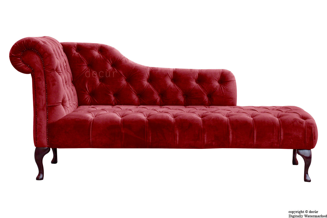 Paloma Velvet Chaise Lounge - Red