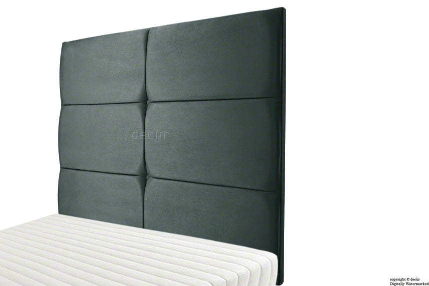 Bardi Wall High Velvet Headboard - Slate Grey