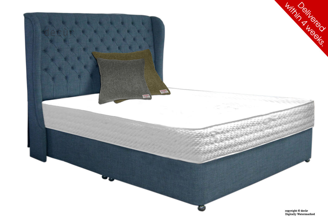Chelsea Wing Button Wool Bed - Navy