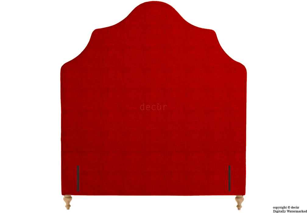 Elizabeth Floor Standing Headboard On Turned Wooden Legs - Ruby Red