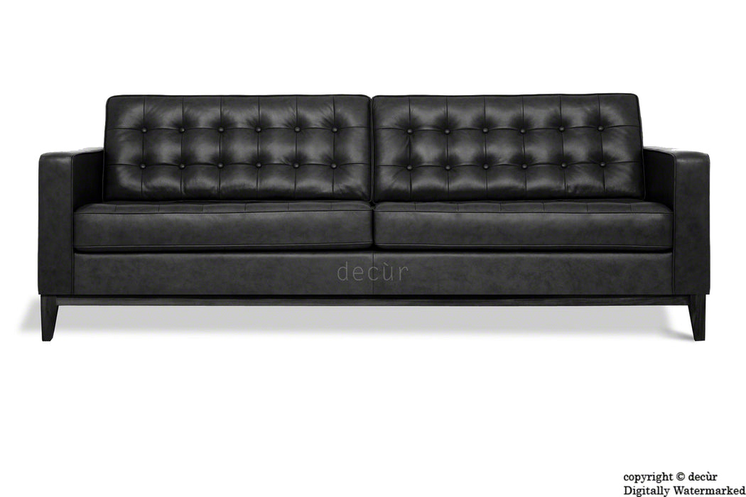 Jasper Leather Sofa - Black