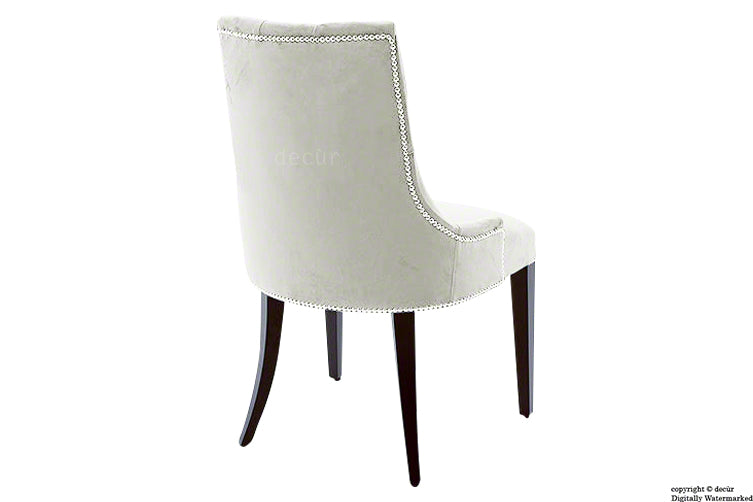 Magdalin Deep Buttoned Velvet Dining Chair - Cream