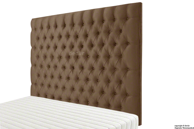 Tiffany Harrogate Buttoned Wall High Faux Suede Headboard - Taupe