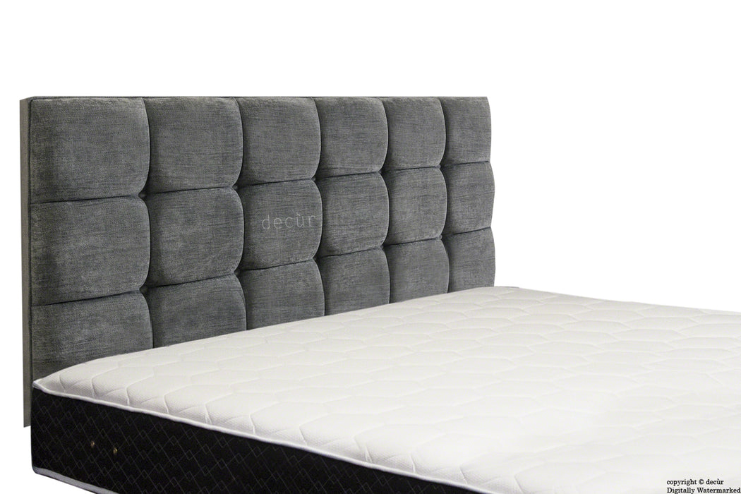 Grace Mila Buttoned 3 Tier Headboard - Charcoal