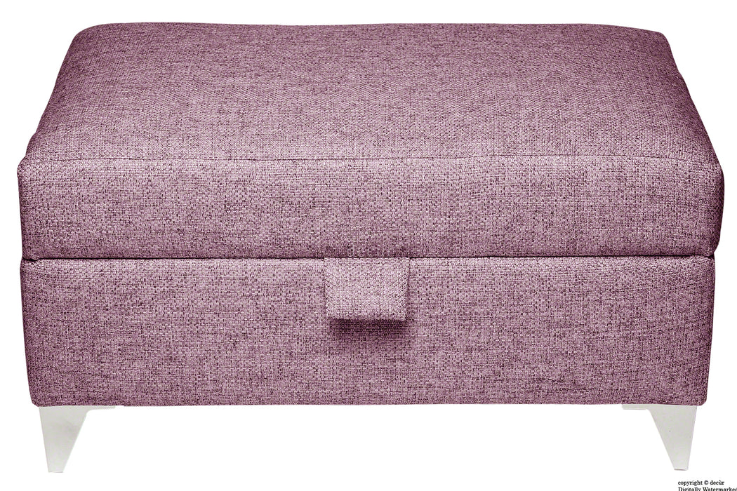 The Revive Chenille Ottoman - Mulberry
