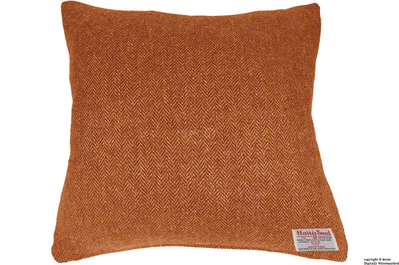 Harris Tweed Herringbone Cushion - Burnt Umber 50 CM SALE