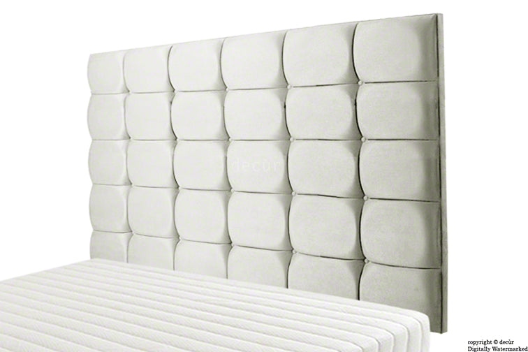 Grace Mila Velvet Buttoned Headboard - Cream