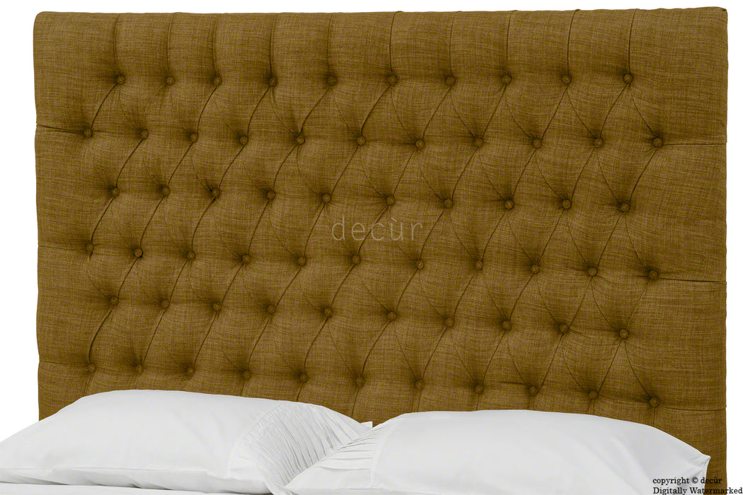 Kensington Linen Upholstered Ottoman Bed - Coffee