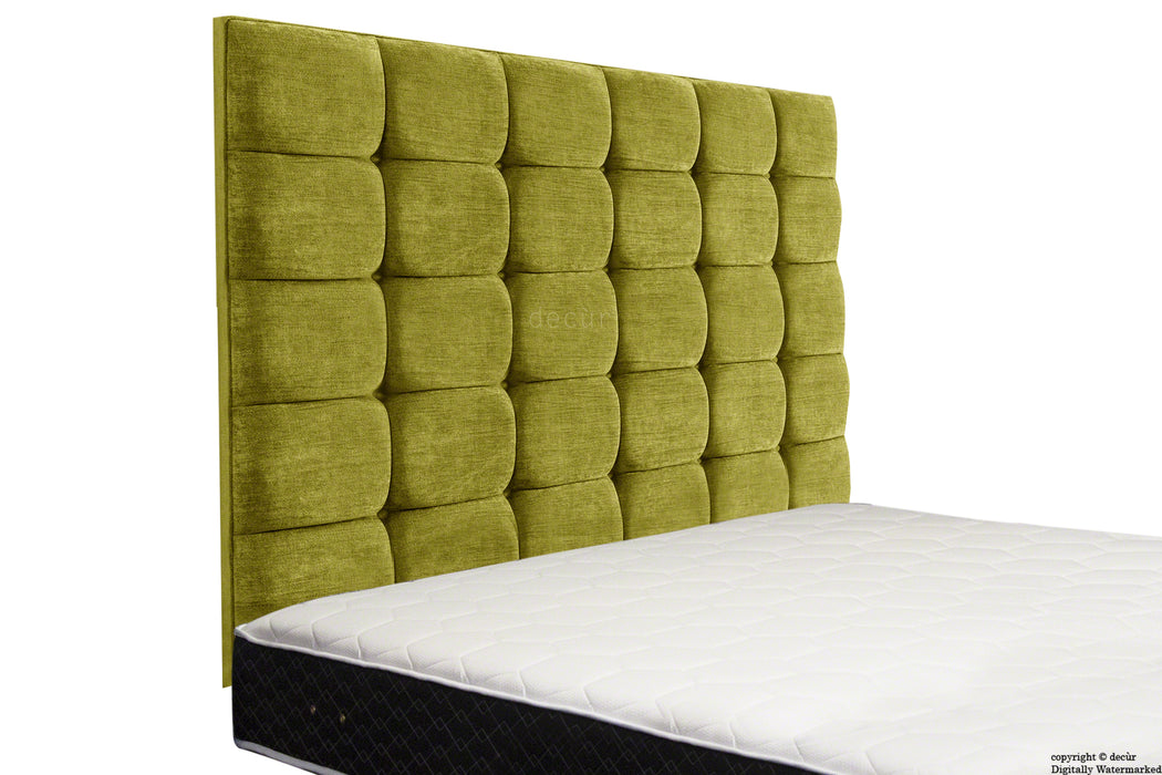 Grace Mila High Buttoned Wall Headboard - Olive Lime