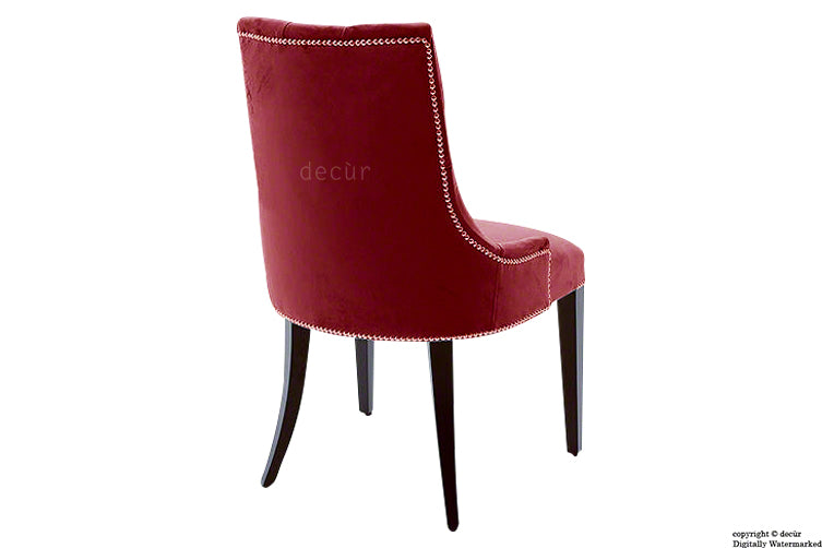 Magdalin Deep Buttoned Velvet Dining Chair - Red
