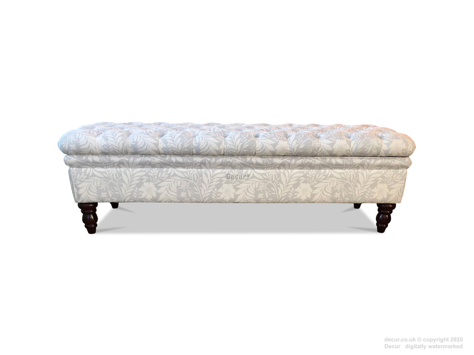 Amy Buttoned Modern Tufted Footstool