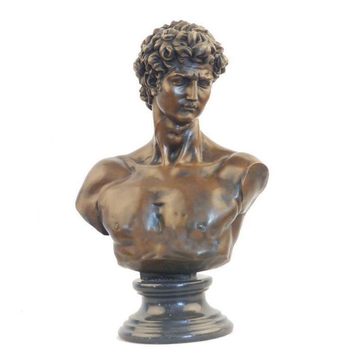 David Head Copper Sculpture Bust European Classical Figure Bronze