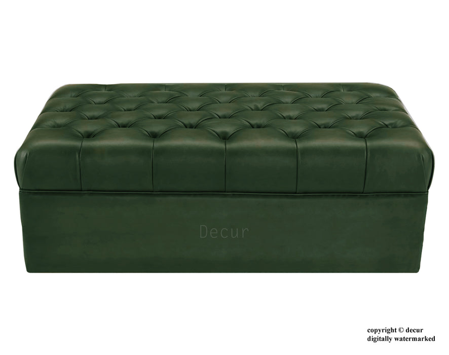 Decur Footstool / Ottoman Folding Bed in a Box - Green