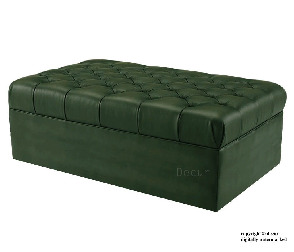 Decur Footstool Ottoman Folding Bed in a Box Green Decur