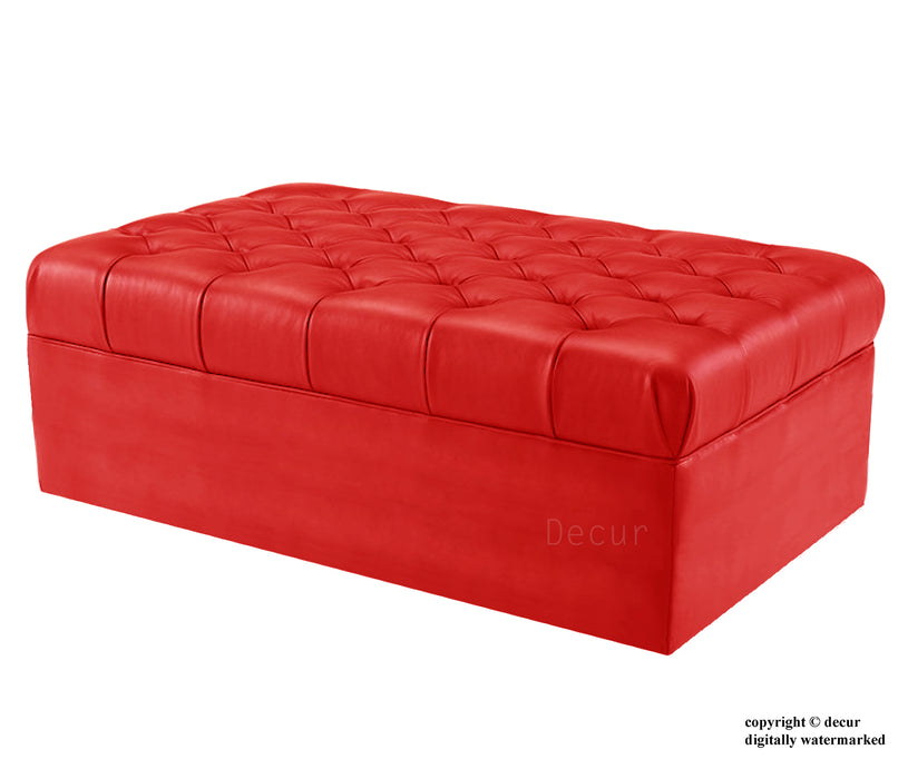 Decur Footstool / Ottoman Folding Bed in a Box - Red