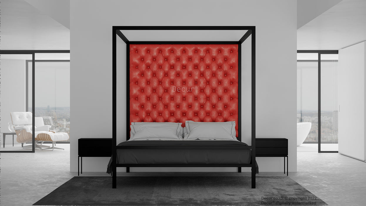 Leather Four Poster Bed - Red