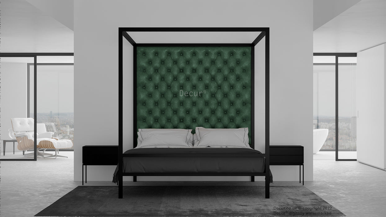 Leather Four Poster Bed - Absinthe