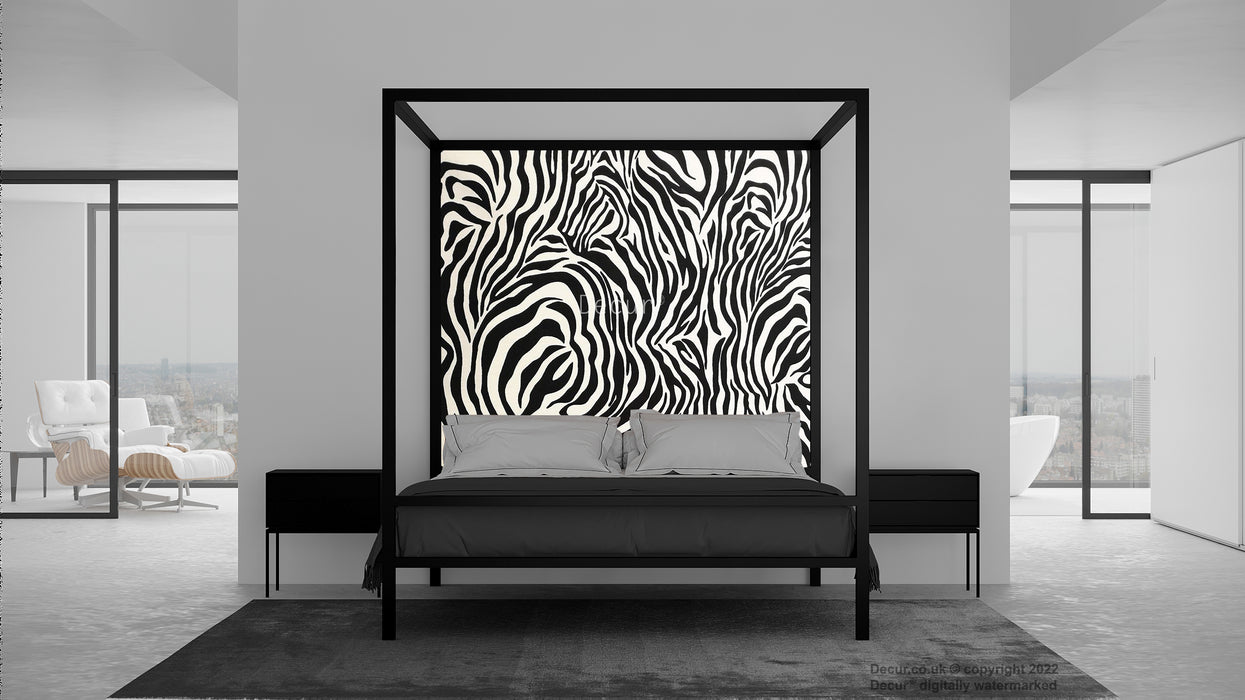Zebra Four Poster Bed