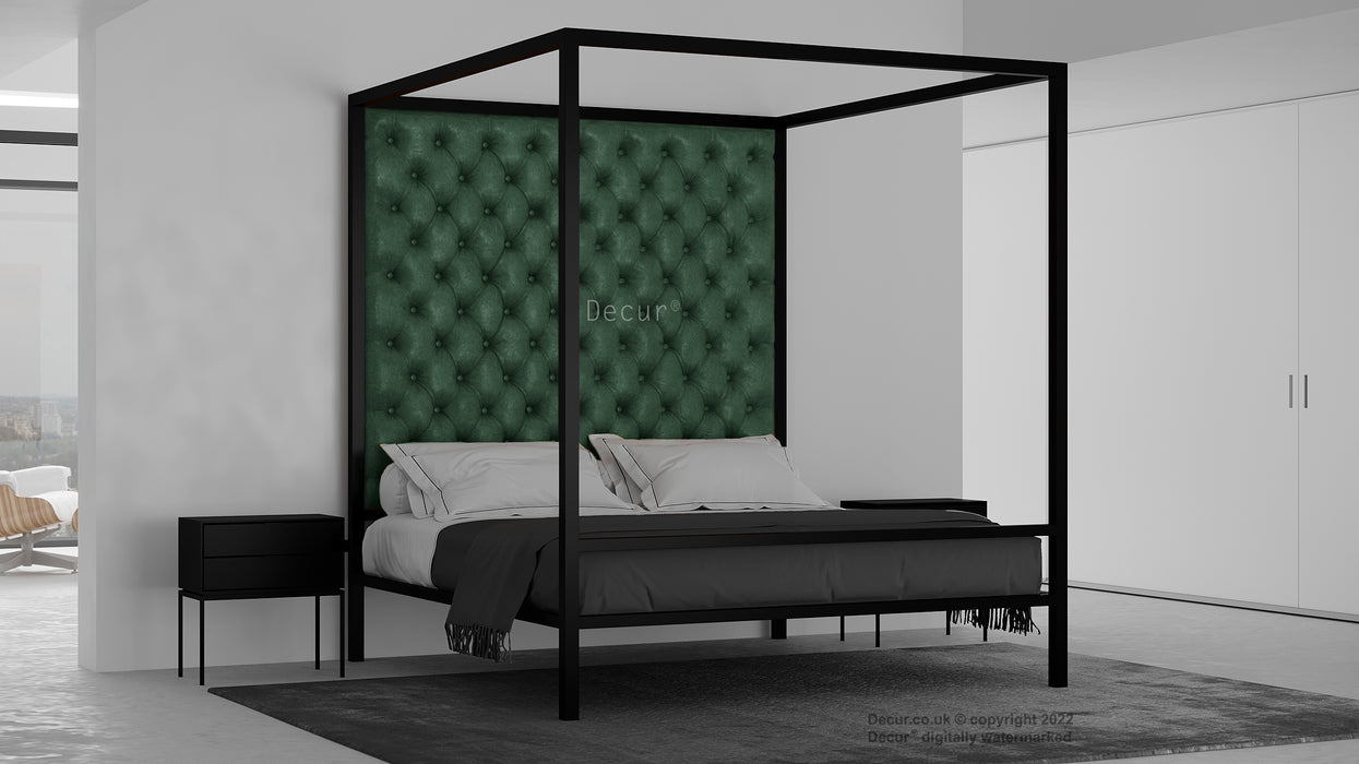 Leather Four Poster Bed - Absinthe