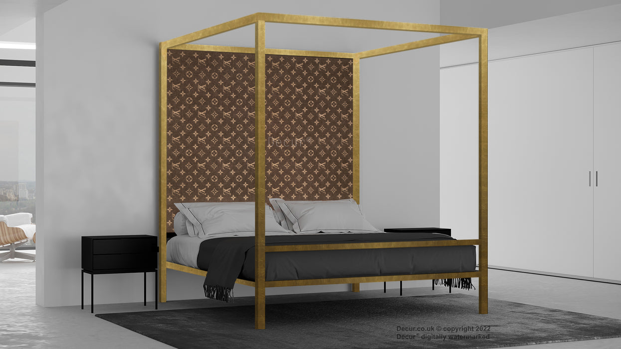 Designer Four Poster Bed - In 24 Carat Gold Leaf